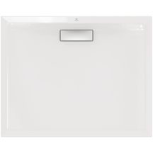 Receveur rectangulaire en acrylique 100 x 80 cm Ultra Flat New blanc extra-plat 2,5 cm d' épaisseur à encastrer ou à poser à équiper d' une bonde rectangulaire non fournie Réf T446801