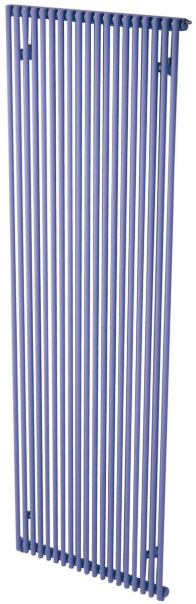 Radiateur eau chaude Acova Kéva  vertical simple, puissance 1440W (dT50), hauteur 2200 mm, largeur 563 mm, 17 éléments, raccordement excentré par le bas, Aller/Retour réversible, appareil réversible Haut/Bas, couleur Réf. HK-220-055C