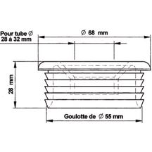 Nez de jonction diamètre 55 pour tube de 28 à 32 mm réf. 44903