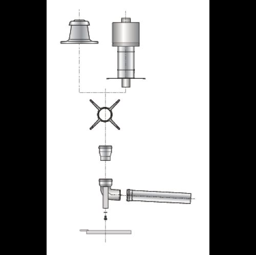 Kit de raccordement cheminée rigide PPS diamètre 80 mm DY717 réf. 84887717