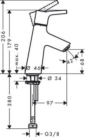 Robinet de lave-mains TALIS S 80 Chromé Réf. 72017000