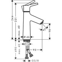 Mitigeur lavabo Talis S 100 sans tirette ni vidage réf. 72021000