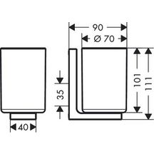 AXOR Universal Rectangular Porte-verre, Noir chromé poli