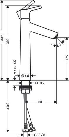 Mitigeur de lavabo Talis S 190 sans tirette ni vidage Réf. 72032000