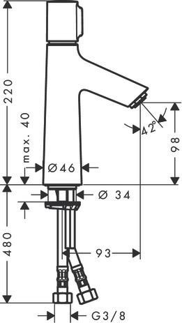 Mitigeur de lavabo Talis Select S 100 sans tirette ni vidage Réf. 72043000