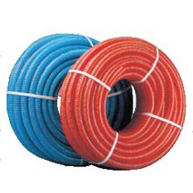 Gaine annelée ICT bleue avec tire-fil pour tube 20 50m Réf 12606111050