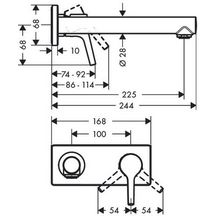 Mitigeur de lavabo encastré mural Talis S bec 225 mm bonde à écoulement libre Réf. 72111000