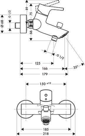 Mitigeur bain-douche Talis S, réf. 72400000