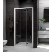 Cabine de douche IZI BOX 2 rectangulaire 120 x 80 cm face 3 portes coulissantes en verre transparent Réf. L11IZBCF1280