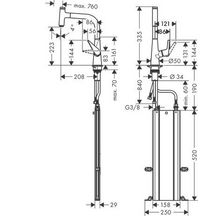 Mitigeur de cuisine HG M5115-H 220 220 avec douchette extractible réf. 73852000