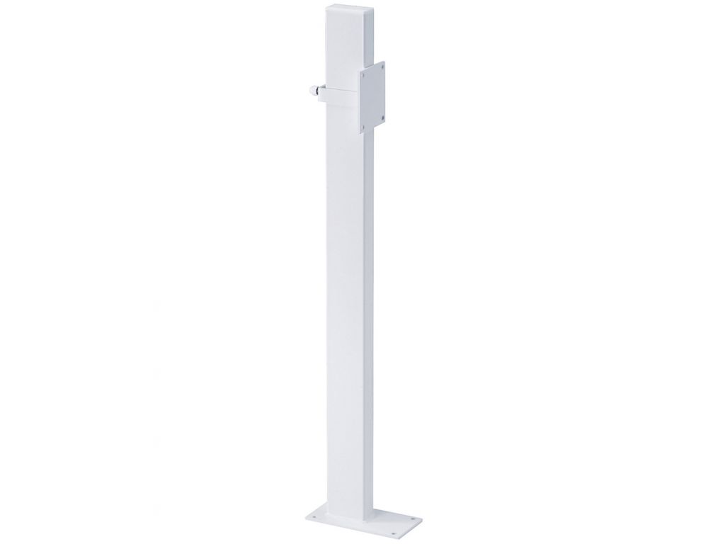 Poteau de fixation hauteur 970 mm pour barre relevable tube acier époxy blanc réf. 048400