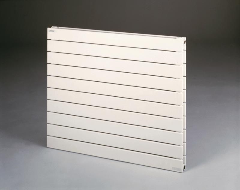 Radiateur eau chaude Acova Fassane horizontal simple, puissance 988W (dT50), hauteur 740 mm, largeur 1200 mm, 10 éléments, raccordement latéral de même côté, appareil réversible gauche/droite, Blanc RAL 9016 Réf. VX-074-120