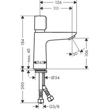 Mitigeur de lavabo 110 Talis E temporisé avec réglage de température Chromé Réf. 71718000