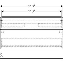 Meuble sous lavabo 120 cm 1 cuve Geberit iCon 2 tiroirs Blanc mat