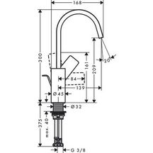 Mitigeur de lavabo VIVENIS 210 bec haut avec tirette et vidage Blanc mat Réf. 75030700