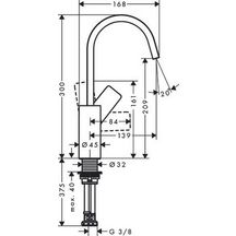 Mitigeur de lavabo VIVENIS 210 avec bec pivotant à 120° sans tirette ni vidage Noir mat Réf. 75032670