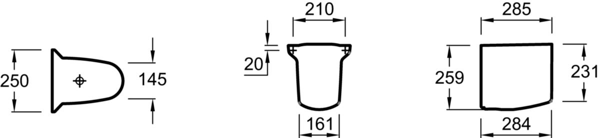 Cache-siphon ODEON/MIDEO pour lavabo E4330/15534K, E4331/15535K, E4333/15536K, E4334/15547K, blanc Réf 19085D-00