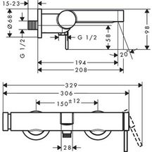 Mitigeur thermostatique bain/douche FINORIS Noir mat Réf. 76420670