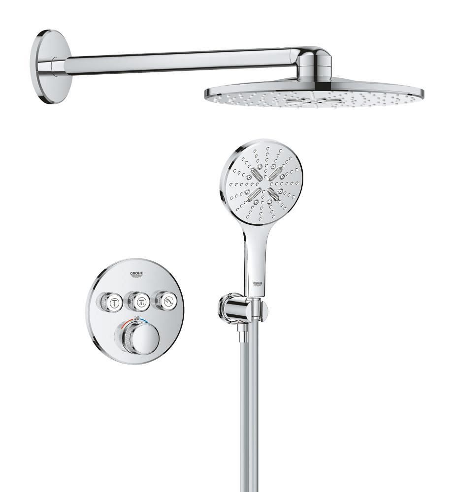 Pack façade pour douche encastrée Duo avec Rainshower SmartActive 310 / Grohtherm SC Chromé réf. 103997000