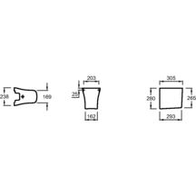 Cache-siphon pour plan-vasques et lavabos ODEON UP E4700, E4730, E4731, E4732, E4736, E4737, blanc réf. 18566W-00