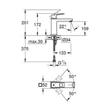 Mitigeur monocommande Lavabo Taille M Eurocube Chromé 23446000