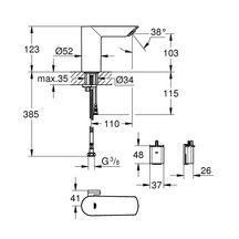 Mitigeur lavabo électronique BAU COSMOPOLITAN E infrarouge 1/2" avec limiteur de température  Chromé 36451000