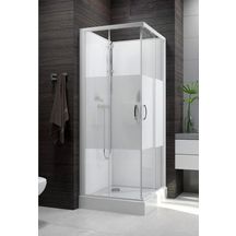 Cabine de douche IZI BOX 2 carrée angle 90 cm portes coulissantes en verre sérigraphié Réf. L11IZBC00901