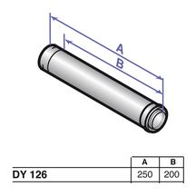 Rallonge concentrique Alu/PPS diamètre 80 / 125 mm longueur 250 mm DY126 réf. 84887526