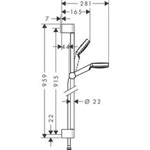 Set de douche  Crometta 1jet avec barre Unica'Croma 90 cm Blanc/Chromé Réf. 26537400