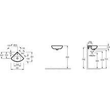 Lave-mains d'angle ODEON UP 34 x 34 cm, monotrou, blanc Réf. E4733-00