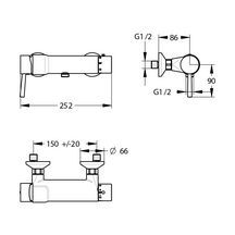 Mitigeur thermostatique de douche hospitalier Mastermix réf. 75112