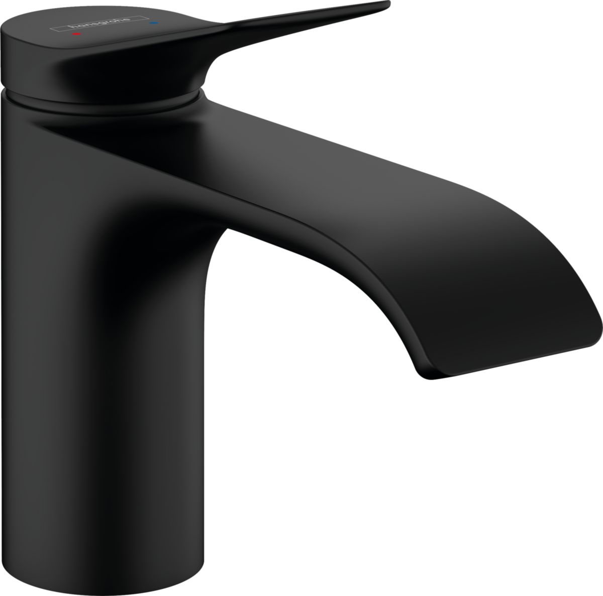 hansgrohe Vivenis Factice Mitigeur de lavabo 80 sans tirette ni vidage, Noir mat