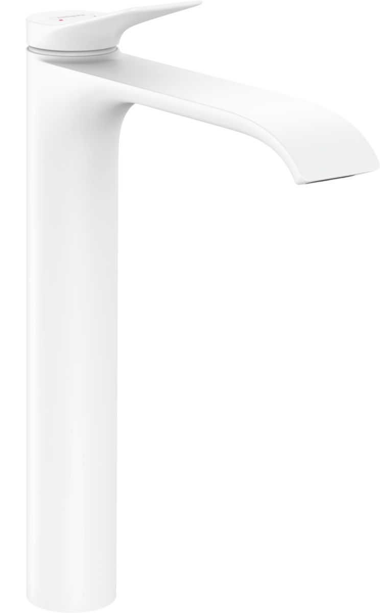 hansgrohe Vivenis Factice Mitigeur de lavabo surélelé 250 sans tirette ni vidage, Blanc mat