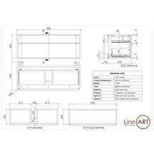 Caisson CURVE L98xP44xH81 cm + 2 tiroirs + structure avec étagère  Réf. 5.14.005