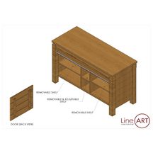 Meuble ORIGIN en teck, élément 2 portes sans plan, 2 niches  Réf. 2.20.010