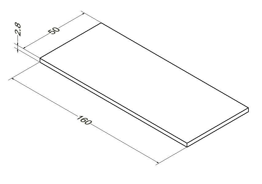 Plan Alterna Zao 160 cm fin 2,8 cm Chêne Blanchi