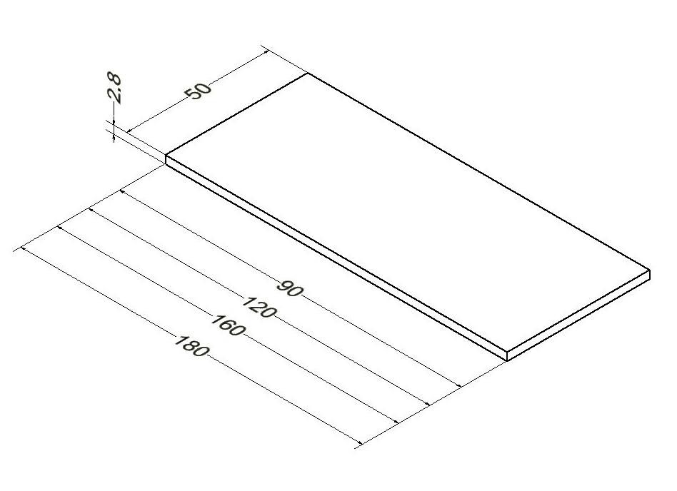 Plan Alterna Zao 120 cm fin 2,8 cm Chêne Blanchi