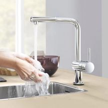 Mitigeur évier Minta touch bec L douche extractible Chrome réf. 31360001