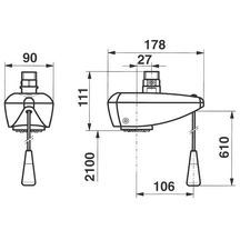 Ensemble de douche prêt à poser PRESTO DL 350 S diamètre : 20 x 27 réf. 27200