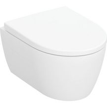 Pack WC suspendu iCon compact 49cm caréné sans bride avec abattant frein de chute et déclipsable,blanc mat Réf. 502.381.JGT.1