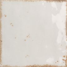 Grès cérame émaillé Arte Deco Opaline blanc 15 x 15 cm