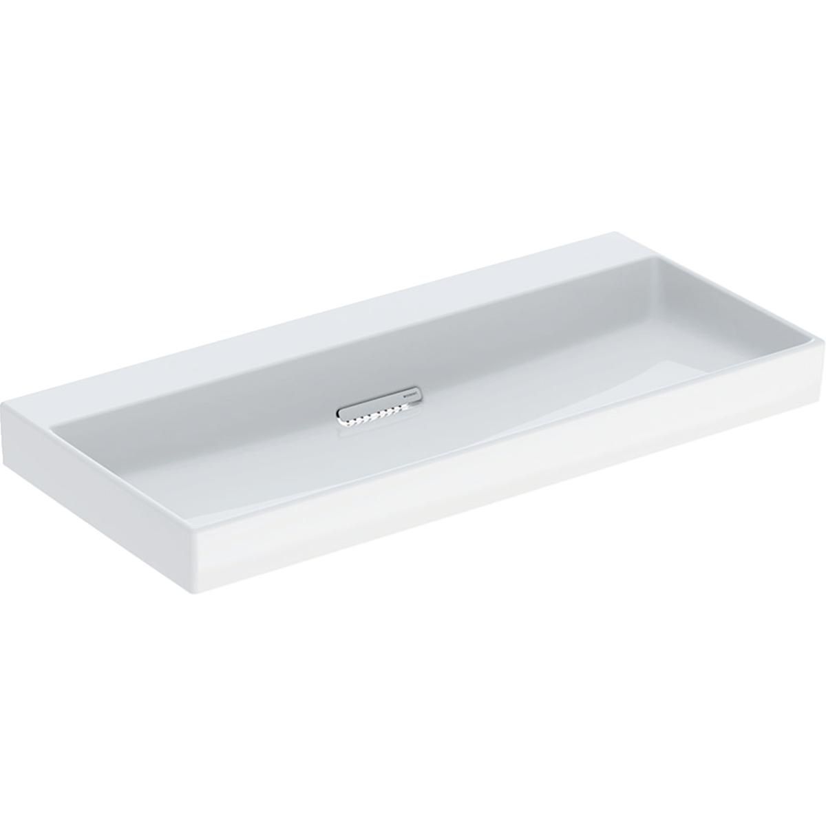 Lavabo Geberit ONE, sortie horizontale, 105x48cm, sans trou de robinetterie, sans trou de trop-plein, blanc / KeraTect