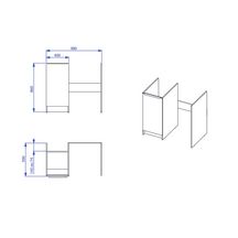 Meuble bas CLASSIK 100 cm 1 porte avec niche pour réfrigérateur 48 et 55 cm