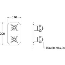 Facade externe Chambord laiton thermostatique 2 sorties chrome réf. XC85251