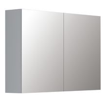 Armoire de toilette l70 cm mélaminé blanc brillant 2 faces décor 16 mm 2 portes miroir réf. A2303992