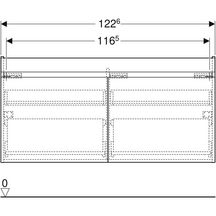 Meuble sous lavabo 2 cuves 130 cm Geberit Renova Plan 1 tiroir, 1 tiroir à l'anglaise Gris velouté