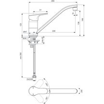 Mitigeur évier Olyos monotrou bec bas C2 Réf. D2623AA