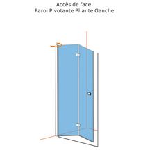 Paroi de douche Alterna Domino pivotante pliante, côté gauche, L 100 x H 200 cm, verre transparent, profilé chromé