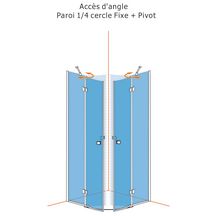 Paroi de douche Alterna Domino 1/4 cercle fixe + pivot 90 x 90 cm