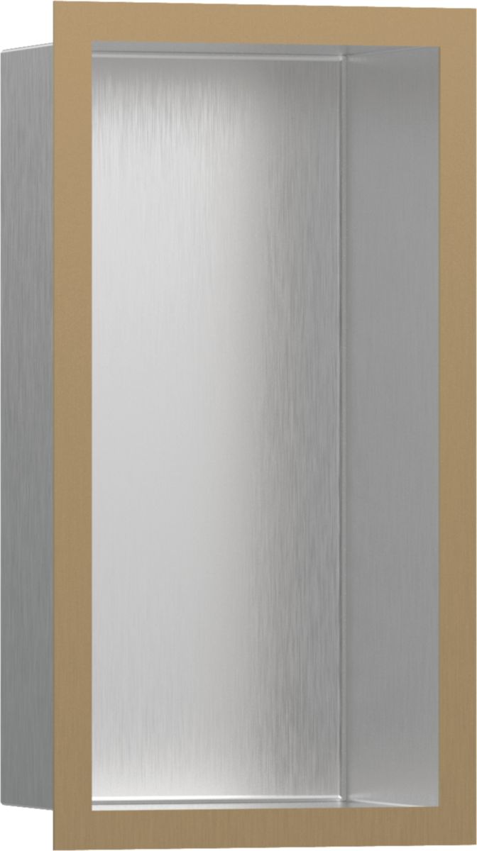 hansgrohe XtraStoris Individual Niche murale 300/150/100 inox brossé avec cadre design, Bronze brossé